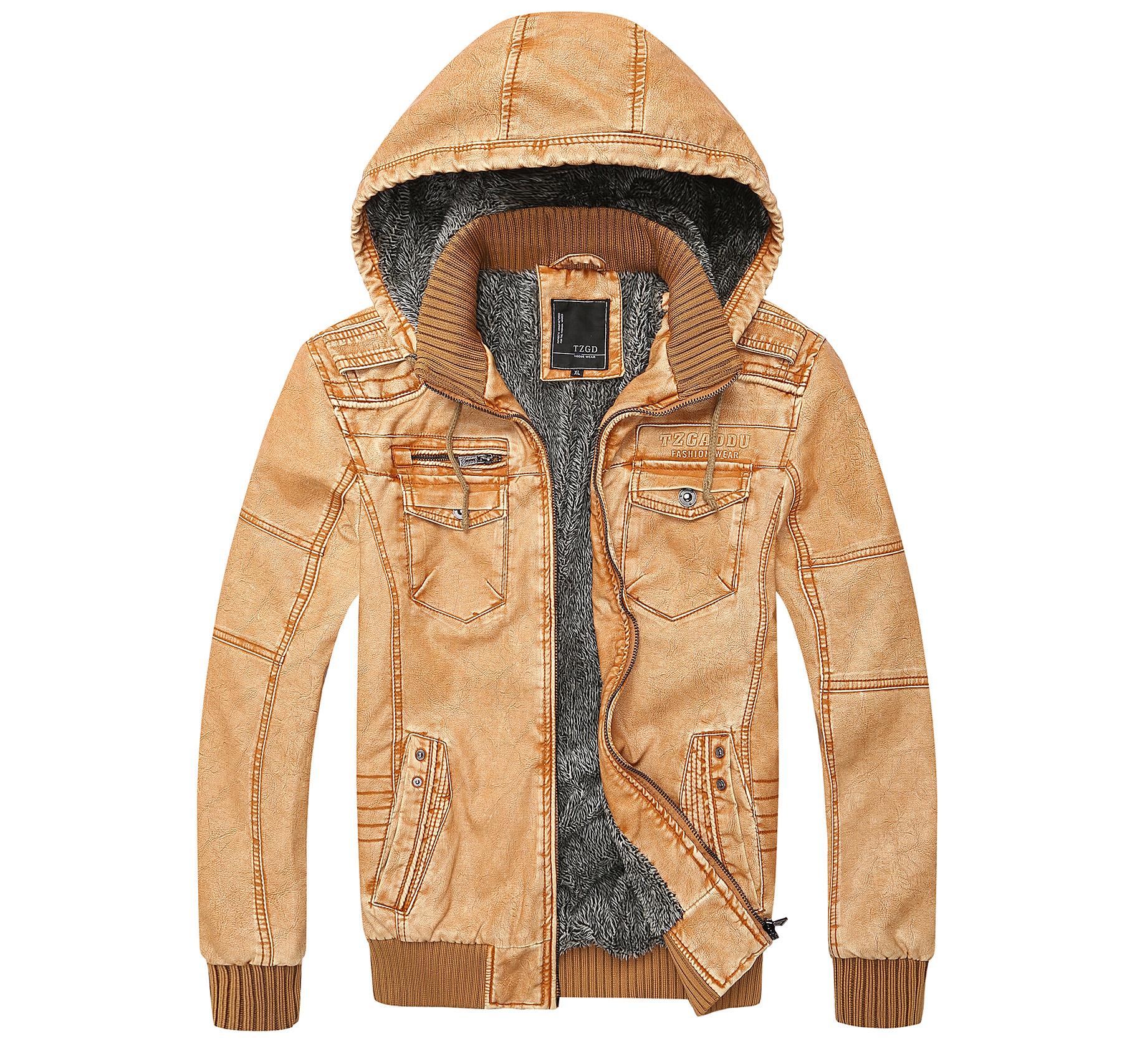 man pu jacket 04-5 lt.brown